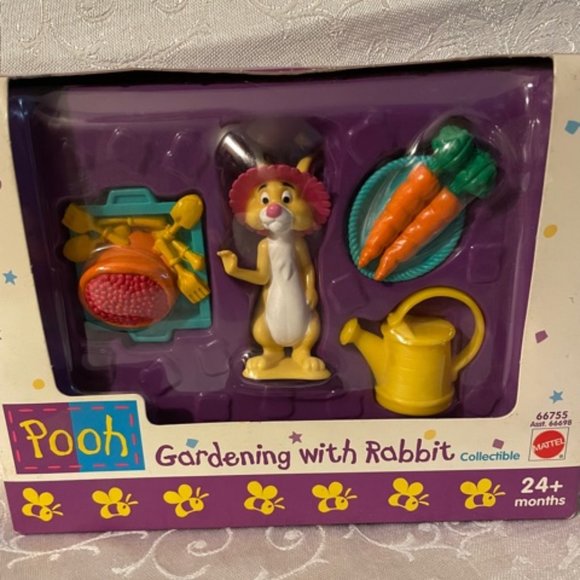 Mattel Other - 1990s Pooh Gardening with Rabbit Coll. Set NWOT